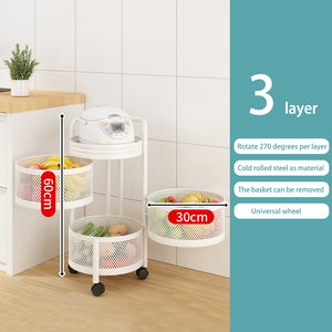 Morgie Hot Bán xoay nhiều lớp di chuyển Giỏ rau lưu trữ nhà bếp kệ giá - Product Image 3