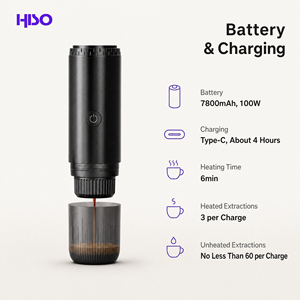 เครื่องชงกาแฟเอสเปรสโซแบบพกพา 7800mAh 19 บาร์ ถังน้ำ<span class=keywords><strong>ร้อน</strong></span> ตะกร้าใส่กาแฟ 8 กรัม สำหรับบ้าน สำนักงาน และการเดินทาง - Product Image 6