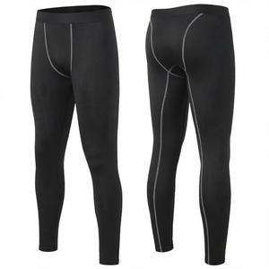 Pantalon de compression pour homme avec logo personnalisé, leggings à taille élastique, sous-vêtement de sport, course à pied, entraînement, collants de sport - Product Image 1
