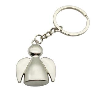 Groothandel Custom Festival Geschenken Metalen Ontwerp Grappige Sleutelhanger Zinklegering Beschermer 3d Engel Sleutelhanger Kan Laser Gegraveerd Logo - Product Image 1