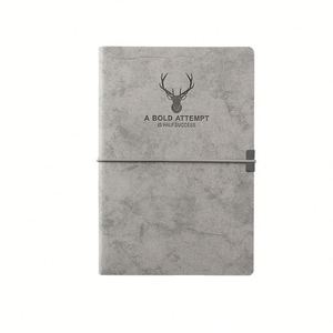 Carnet hebdomadaire/mensuel exquis en cuir PU avec logo personnalisé, impression UV, couverture rigide, bande élastique et 100 feuilles (formats A5/A7) - Product Image 2