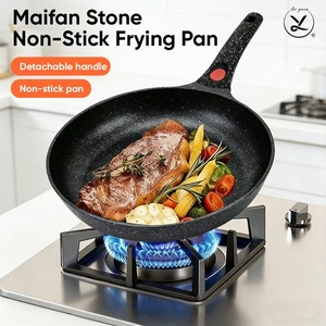 Detachable <b>Handle</b> Aluminum Non-stick Frying <b>Pan</b> Space Saving Induction Cookware Set Removable <b>Handle</b> Skillet for Home & Camping - Product Image 1