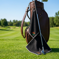 Serviette de golf DZ personnalisée à séchage rapide en microfibre gaufrée, avec logo, aimant puissant et crochet, pour homme et club de golf