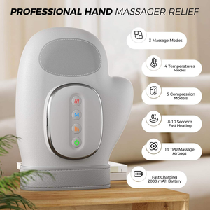 Massaggiatore Elettrico per Mani con Compressione ad Aria, Riscaldamento, Guanto Massaggiante Senza Fili per Rilassamento Muscolare di Palmo e Dita - Product Image 2