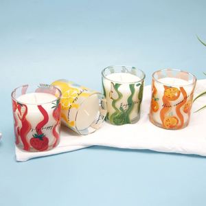 Bougies en cire de soja parfumées aux fruits dans des pots en verre 7,23 oz – Décoration d'intérieur moderne pour l'aromathérapie, forme cylindrique, mèche unique - Product Image 2