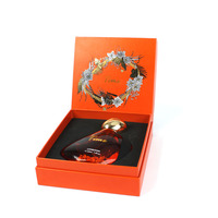 Boîte-cadeau en carton orange faite à la main de luxe pour l'emballage de bouteille en verre de parfum EVA Insert Sponge Liner Matt Lamination Printing