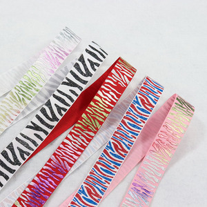 Bán buôn Grosgrain long lanh <span class=keywords><strong>Ribbon</strong></span> tùy chỉnh <span class=keywords><strong>zebra</strong></span>-sọc in vải lá cầu vồng in bằng cuộn - Product Image 2