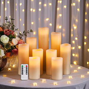 도매 무화염 <span class=keywords><strong>LED</strong></span> 캔들 리모컨 타이머 배터리 작동 가정 장식 할로윈 라마단 디왈리 왁스 제작 - Product Image 2