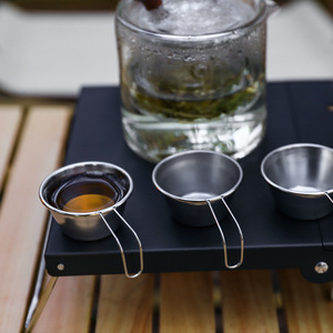 Mini taza de acero inoxidable 304 para exteriores, 50ml, con asa, portátil, apilable, para acampar, para picnic, para sake - Product Image 4