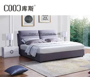 Exclusive fashion fabric bed Modern Bedroom 3026 Simple upholstered linen fabric Queen king Bed