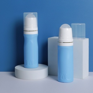 Envase de Plástico Personalizado al por Mayor, Tubo Único Azul para Crema de Belleza, Envase Vacío para Loción con Cabezal de Silicona para Masaje con Bola Rodante - Product Image 5