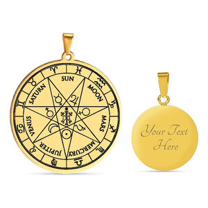 Collar con Colgante de Acero Inoxidable con Sello de los 7 Arcángeles, Pentáculo de San Cipriano, Pentagrama, 12 Signos Zodiacales, Sol, Luna, Amuleto Mágico, Talismán - Product Image 2