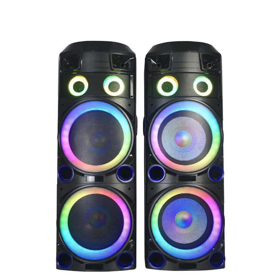 2*12 Zoll Woofer professioneller Audio bluetooth TWS Party Lautsprecher aktiver Lautset 2 Ständer Bocina tragbare Lautsprecher