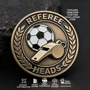 Custom Coin Maker Metal Enamel Customised Sport Football Soccer Flip Flipping Referee Challenge Coins
