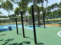Barra Horizontal de Acero Galvanizado para Exteriores, Estación de Dominadas de Acero Sólido de 28 mm con Doble Altura, Equipo de Fitness para Parques de Entierro Directo