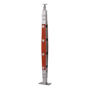 Barandilla para Escaleras, <span class=keywords><strong>Balaustre</strong></span> de Acero Inoxidable 304, Barandilla de <span class=keywords><strong>Madera</strong></span> y Vidrio, Pasamanos para Escaleras, Accesorios para Postes de Barandilla - Product Image 2