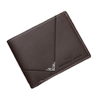 Dompet PU Pria Model Pendek Baru, Sederhana, Bergaya, Motif Geometris, Banyak Slot Kartu, Horizontal Vertikal, Embossed