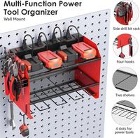 Organisateur d'outils électriques en métal avec station de charge, support mural robuste pour rangement d'outils de garage avec porte-perceuse