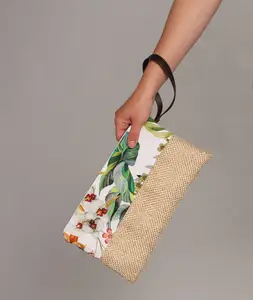 Customization Factory price Fashion Delicate paper straw clutch bag