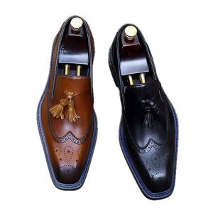 Chaussures en cuir PU respirantes antidérapantes de haute qualité pour le dropshipping, à lacets, carrées, décontractées, professionnelles, grandes tailles, couleur unie - Product Image 1