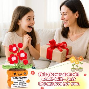Agantree to My Daughter Fiore in Lana all'Uncinetto Regalo di <span class=keywords><strong>Compleanno</strong></span> e Laurea per Adolescenti e Adulti - Decorazione Trendy per la Casa - Product Image 4