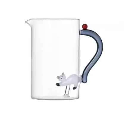 إبريق زجاجي مخصص للمطبخ إبريق مائي شخصي على شكل قطة