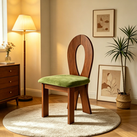 Chaise de salle à manger MULIGNA, style nordique, mi-siècle, en bois, contemporaine, durable, avec dossier, pour appartement et hôtel