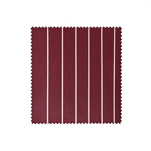Tissu en nylon recyclé à rayures verticales marron et blanches pour vêtements, uniformes, vêtements de mode et applications textiles - Product Image 1