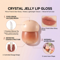 Baume à lèvres repulpant effet miroir avec gelée de noisette et cristal pour maquillage quotidien, logo personnalisé, hydratant bio