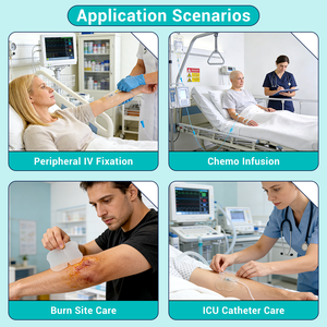 BLUENJOY BLUENJOY Безопасная медицинская силиконовая повязка для внутривенных катетеров, водонепроницаемая, дышащая, гипоаллергенная, для надежной фиксации - Product Image 1