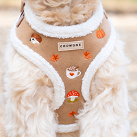 Ensemble de harnais pour chien personnalisé pour l'automne, veste en polaire sherpa douce avec laisse pour chien, harnais de promenade réglable et chaud pour chiots de petite taille
