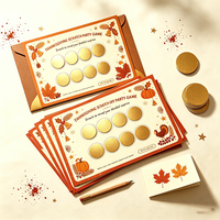 Thanksgiving Rubbelkarten-Partyspiel-Set Anpassbare Dankbarkeits-Überraschungskarten mit Goldsticker für Familienherbsttreffen