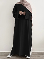 R-442 2025 Nouveaux modèles d'abayas décontractées et modestes, robe islamique traditionnelle pas chère, ensemble 2 pièces inspiré de Dubaï