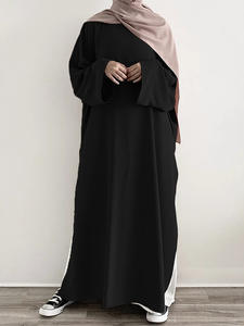 R-442 2025 yeni mütevazı rahat Abaya tasarımları ucuz geleneksel müslüman islami elbise 2 adet Set Dubai esinlenerek - Product Image 5