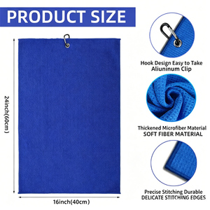 Custom High Quality Sport Foldable <strong>Towels</strong> With Personalizes Microfiber Waffle <strong>Golf</strong> Ball <strong>Towel</strong> - Product Image 2