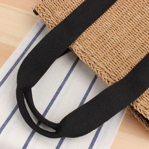 Girls Woven Handmade Paper Straw Beach Bag Zipper Closure Holiday Style <b>Shoulder</b> <b>Strap</b> Hand Bag Tote Bag - Product Image 4