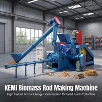 Presse à briquettes de biomasse KEMI, cylindre de poinçonnage, produit des tiges de 50-100 mm à partir de sciure de bois, de paille et de coques de riz