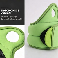 Poids de poignet en néoprène avec trou pour le pouce et fermeture auto-agrippante pour hommes/femmes - Course à pied, marche, entraînement de force, cardio (1LB X 2)