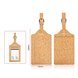 Eco Friendly Fashion Pu, Leather Luggage Tag Custom Logo Customizable Bulk Cork Luggage Tag/ - Product Image 6