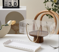 Boîte à gâteau portable transparente en PET de différentes tailles pour gâteau suisse, muffins, desserts, pâtisseries, mariage, anniversaire