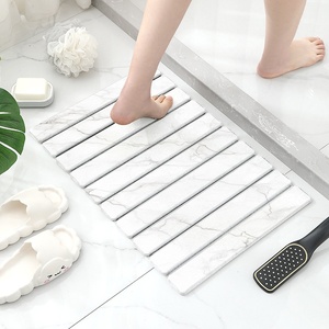 Tapis <span class=keywords><strong>de</strong></span> sol pliable en diatomite épaissie, absorbant, séchage rapide, antidérapant avec support en PVC, style moderne imprimé pour toilettes et salles <span class=keywords><strong>de</strong></span> <span class=keywords><strong>bain</strong></span> domestiques - Product Image 2