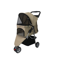 Pet Trolley Factory Vente en gros Poussette double pour animaux domestiques Conception de roue silencieuse à 3 roues Réglable et pliable Caractéristique étanche