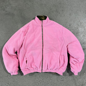 <b>Custom</b> Cotton Canvas Reversible Bomber <b>Jacket</b> Polar Fleece Acid Wash Camouflage Distressed Double Zipper Bulk Men Bomber <b>Jacket</b> - Product Image 2