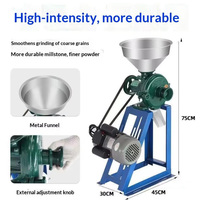 Moulin à grains électrique haute efficacité, machine durable pour broyer le maïs et la farine, avec entonnoir métallique et réglage de la finesse