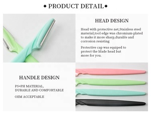 Частная торговая марка, инструмент для дермапланирования, триммер для бровей, Женская бритва для лица, портативный триммер для острых бровей - Product Image 3