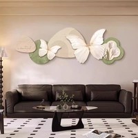 Décoration murale LED vintage avec motif papillon, en porcelaine cristalline haute résolution, pour chambre à coucher, salon et mur de fond de télévision