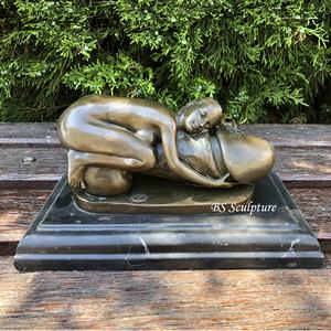 Op Maat Gemaakte Messing Hete Gietende Bronzen Liegende Dame Naakten Kunstsculpturen - Product Image 3