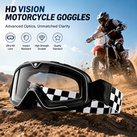 Lunettes de moto flexibles en TPU avec mousse éponge douce, protection UV400, anti-buée, pour motocross, sangle réglable, lunettes de course