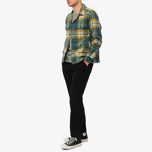 OEM personalizzato <span class=keywords><strong>verde</strong></span> colletto classico bottoni anteriori a maniche lunghe Flankets con orlo piatto Plaid petto <span class=keywords><strong>camicia</strong></span> <span class=keywords><strong>giacca</strong></span> da uomo - Product Image 5