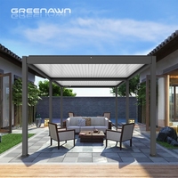 Pergola motorisée en aluminium Greenawn, gazebo à lames orientables, pavillon, pergola à toit à lames orientables sur mesure